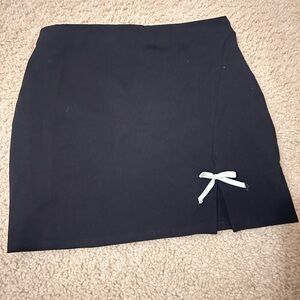 Windsor Black Mini Skirt with White Bow